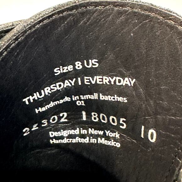 EXCELLENT Thursday Captain Service Boot Cap Toe Triple Black Goodyear Welt 8 - Picture 9 of 13